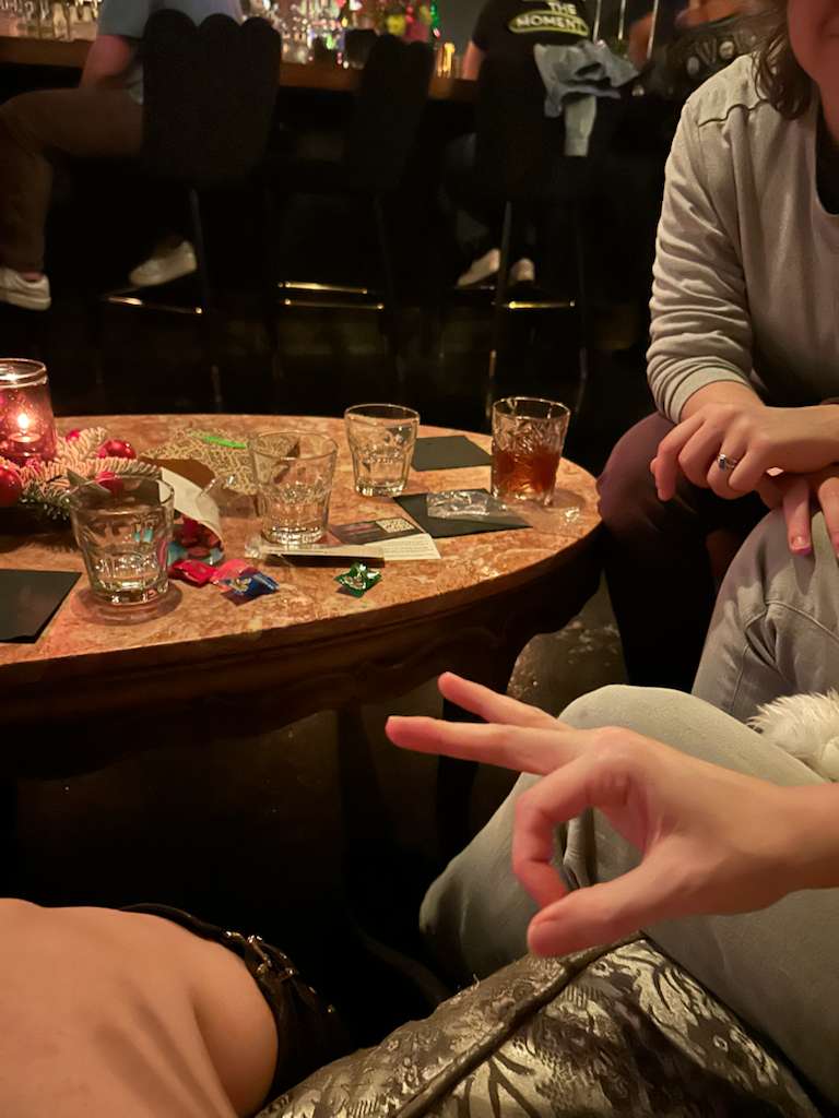 Vintage photo wall waiting for signatures